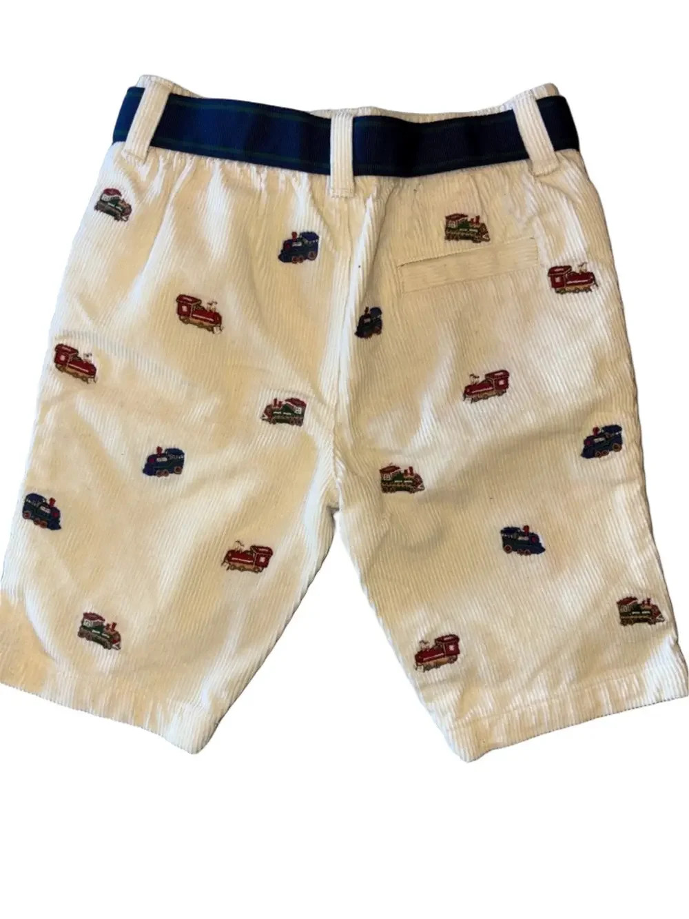 Ralph Lauren Baby Corduroy Pants 3M Train Embroidered Elastic Waist